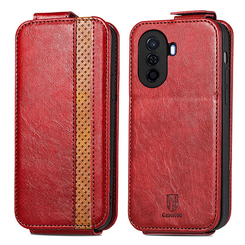 Funda de Cuero Flip S02D para Huawei Nova Y70 Plus Rojo