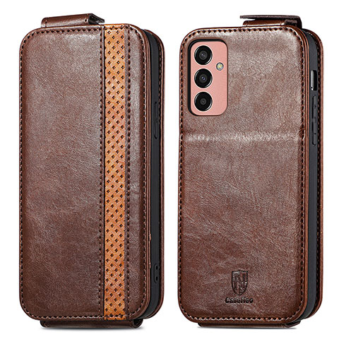 Funda de Cuero Flip S02D para Samsung Galaxy F13 4G Marron