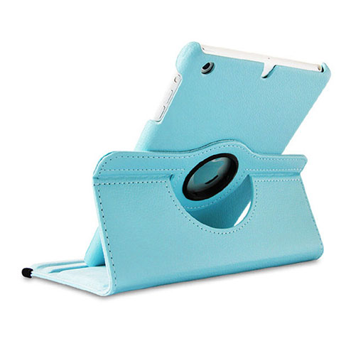 Funda de Cuero Giratoria con Soporte para Apple iPad Mini 2 Azul Cielo