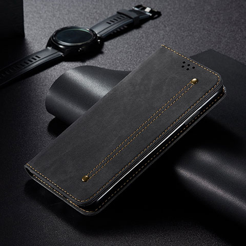 Funda de pano Cartera con Soporte B01S para Huawei Honor 70 Pro+ Plus 5G Negro