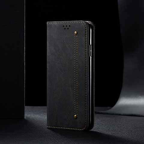 Funda de pano Cartera con Soporte B01S para Samsung Galaxy A12 Negro