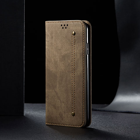 Funda de pano Cartera con Soporte B01S para Samsung Galaxy A21s Caqui