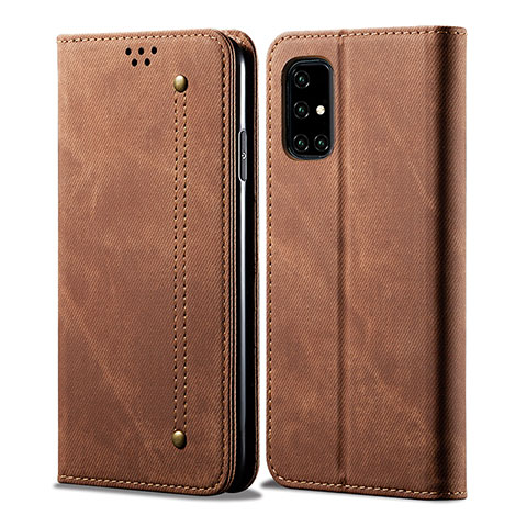 Funda de pano Cartera con Soporte B01S para Samsung Galaxy A71 4G A715 Marron