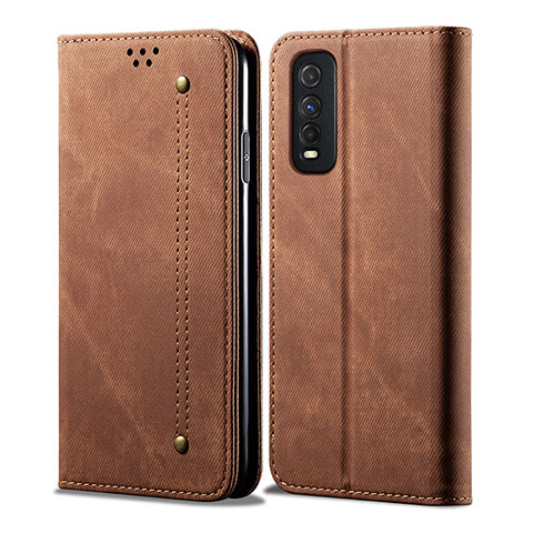 Funda de pano Cartera con Soporte B01S para Vivo iQOO U1 Marron