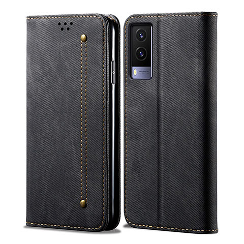 Funda de pano Cartera con Soporte B01S para Vivo V21e 5G Negro