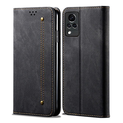 Funda de pano Cartera con Soporte B01S para Vivo V21s 5G Negro