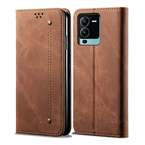 Funda de pano Cartera con Soporte B01S para Vivo V25 Pro 5G Marron