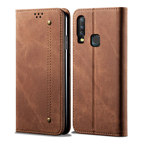 Funda de pano Cartera con Soporte B01S para Vivo Y11 Marron