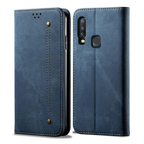 Funda de pano Cartera con Soporte B01S para Vivo Y12 Azul