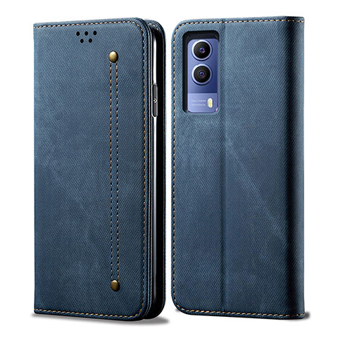 Funda de pano Cartera con Soporte B01S para Vivo Y53s 5G Azul