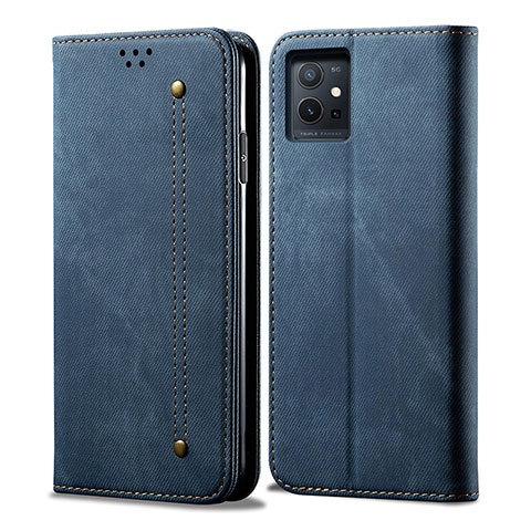 Funda de pano Cartera con Soporte B01S para Vivo Y75 5G Azul