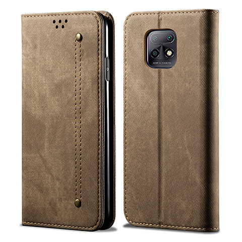 Funda de pano Cartera con Soporte B01S para Xiaomi Redmi 10X 5G Caqui