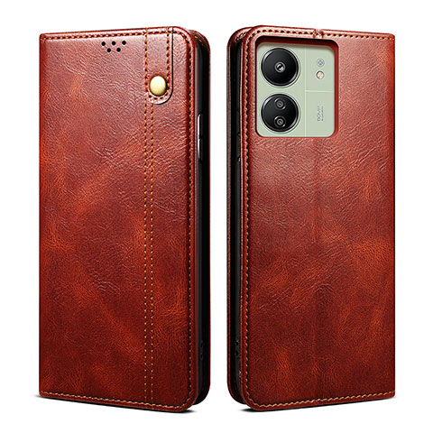 Funda de pano Cartera con Soporte B01S para Xiaomi Redmi 13C Marron