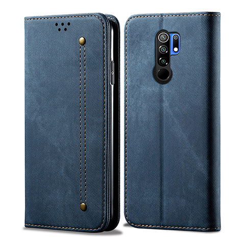 Funda de pano Cartera con Soporte B01S para Xiaomi Redmi 9 Prime India Azul