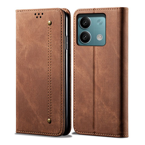 Funda de pano Cartera con Soporte B01S para Xiaomi Redmi Note 13 5G Marron