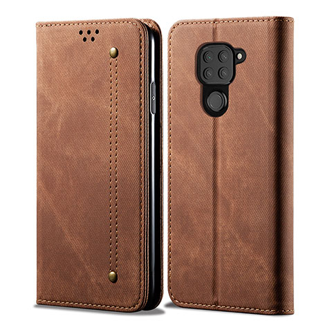 Funda de pano Cartera con Soporte B01S para Xiaomi Redmi Note 9 Marron