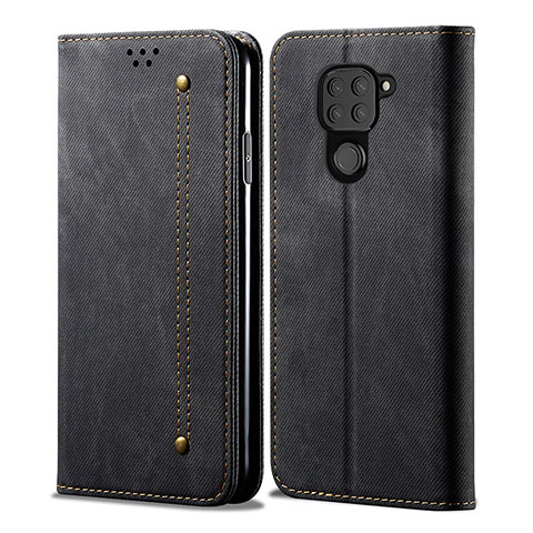 Funda de pano Cartera con Soporte B01S para Xiaomi Redmi Note 9 Negro