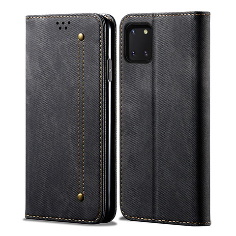 Funda de pano Cartera con Soporte B02S para Samsung Galaxy A81 Negro