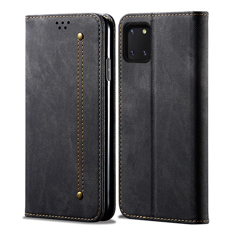 Funda de pano Cartera con Soporte B02S para Samsung Galaxy Note 10 Lite Negro