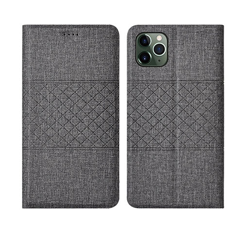 Funda de pano Cartera con Soporte H01 para Apple iPhone 11 Pro Gris