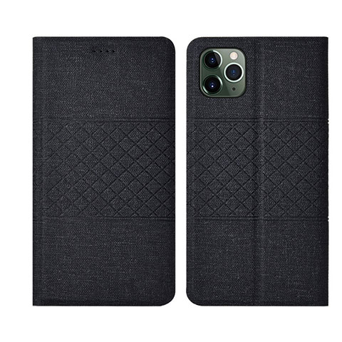 Funda de pano Cartera con Soporte H01 para Apple iPhone 11 Pro Max Negro