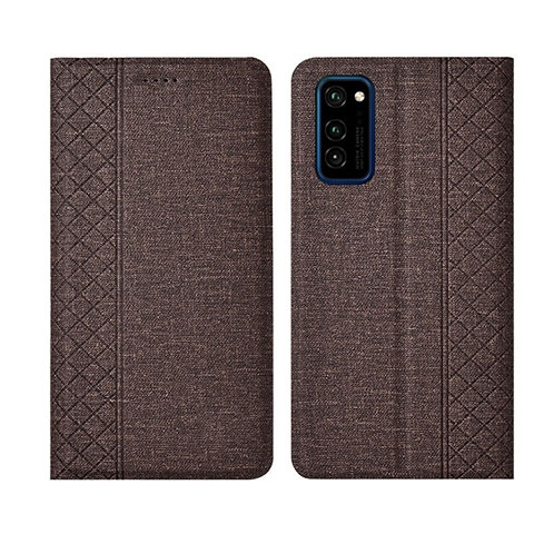 Funda de pano Cartera con Soporte H01 para Huawei Honor V30 Pro 5G Marron