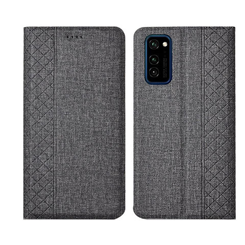 Funda de pano Cartera con Soporte H01 para Huawei Honor View 30 5G Gris