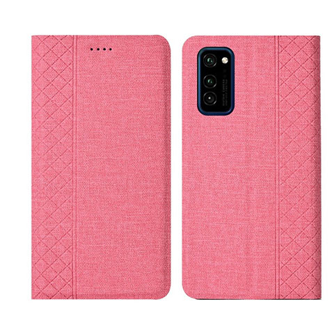 Funda de pano Cartera con Soporte H01 para Huawei Honor View 30 Pro 5G Rosa