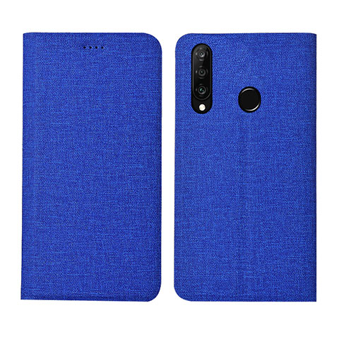 Funda de pano Cartera con Soporte H01 para Huawei Nova 4e Azul