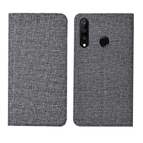 Funda de pano Cartera con Soporte H01 para Huawei Nova 4e Gris