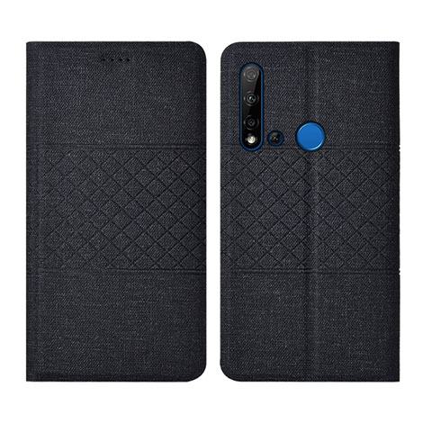 Funda de pano Cartera con Soporte H01 para Huawei Nova 5i Negro