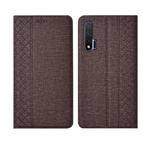 Funda de pano Cartera con Soporte H01 para Huawei Nova 6 5G Marron