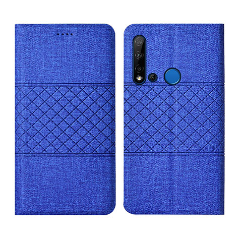 Funda de pano Cartera con Soporte H01 para Huawei P20 Lite (2019) Azul