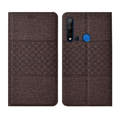 Funda de pano Cartera con Soporte H01 para Huawei P20 Lite (2019) Marron