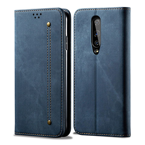 Funda de pano Cartera con Soporte H01 para OnePlus 8 Azul