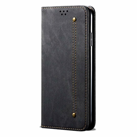 Funda de pano Cartera con Soporte H01 para Oppo F15 Negro