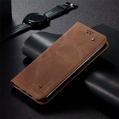 Funda de pano Cartera con Soporte H01 para Oppo Find X2 Marron