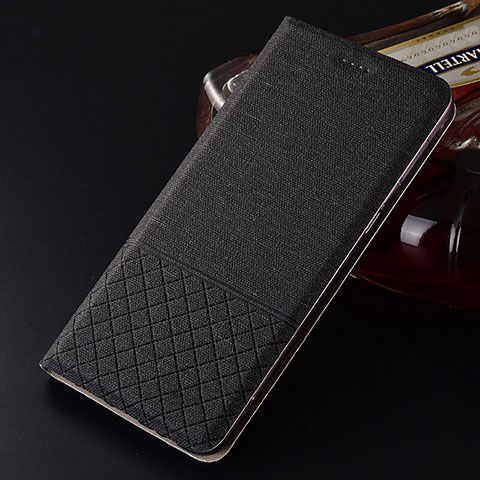 Funda de pano Cartera con Soporte H01 para Oppo R15X Negro