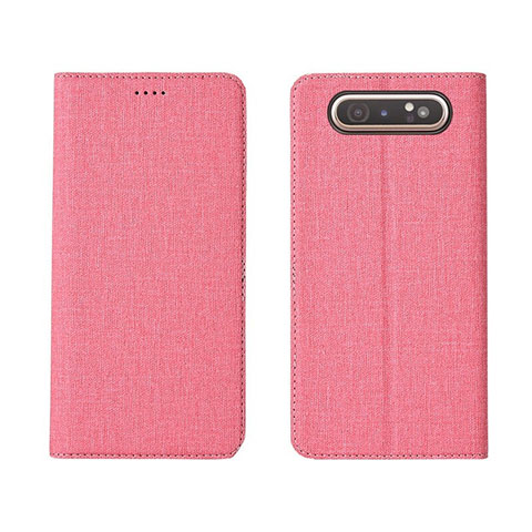 Funda de pano Cartera con Soporte H01 para Samsung Galaxy A90 4G Rosa