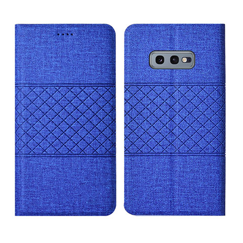 Funda de pano Cartera con Soporte H01 para Samsung Galaxy S10e Azul