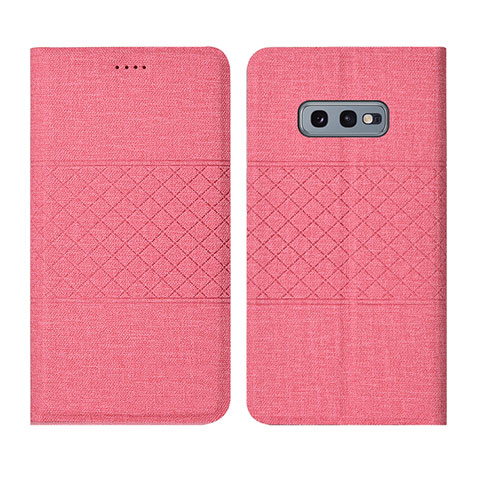 Funda de pano Cartera con Soporte H01 para Samsung Galaxy S10e Rosa