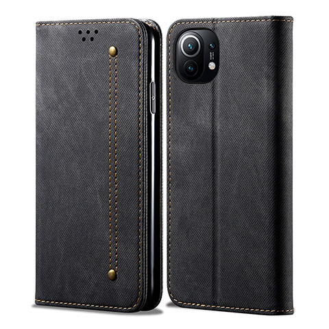 Funda de pano Cartera con Soporte H01 para Xiaomi Mi 11 5G Negro