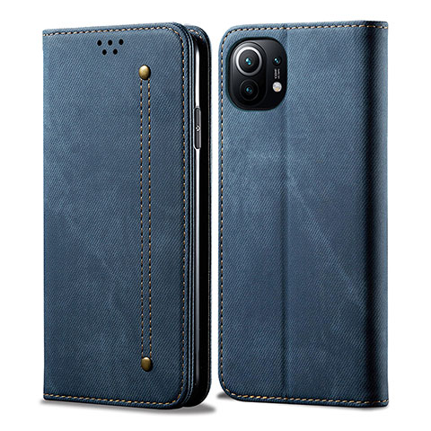 Funda de pano Cartera con Soporte H01 para Xiaomi Mi 11 Lite 4G Azul