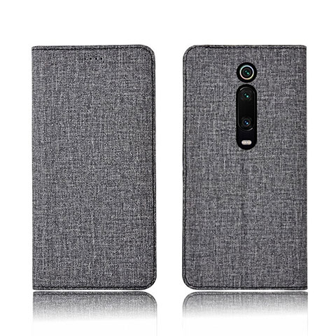 Funda de pano Cartera con Soporte H01 para Xiaomi Mi 9T Gris