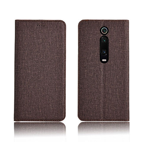 Funda de pano Cartera con Soporte H01 para Xiaomi Mi 9T Marron