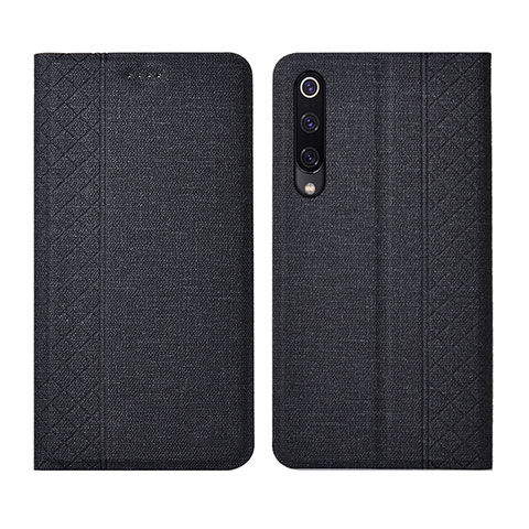 Funda de pano Cartera con Soporte H01 para Xiaomi Mi A3 Negro