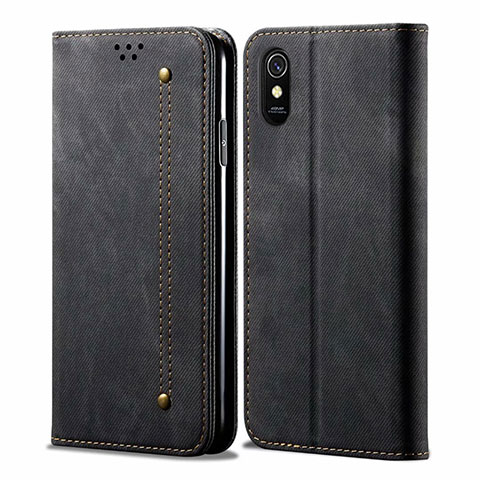 Funda de pano Cartera con Soporte H01 para Xiaomi Redmi 9A Negro