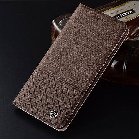 Funda de pano Cartera con Soporte H12P para Huawei Honor 60 5G Marron