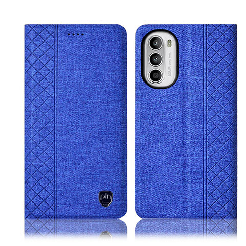 Funda de pano Cartera con Soporte H12P para Motorola Moto Edge (2022) 5G Azul