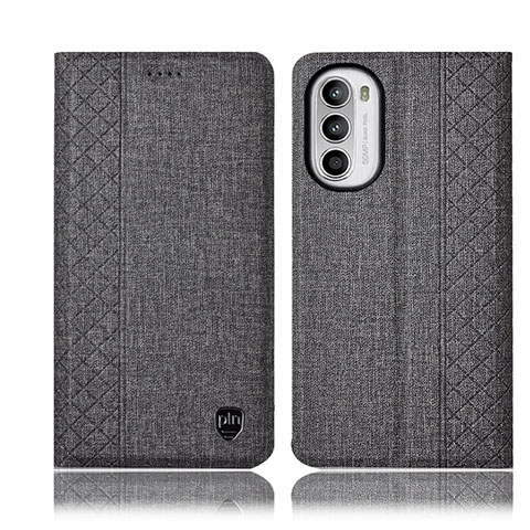 Funda de pano Cartera con Soporte H12P para Motorola Moto Edge (2022) 5G Gris